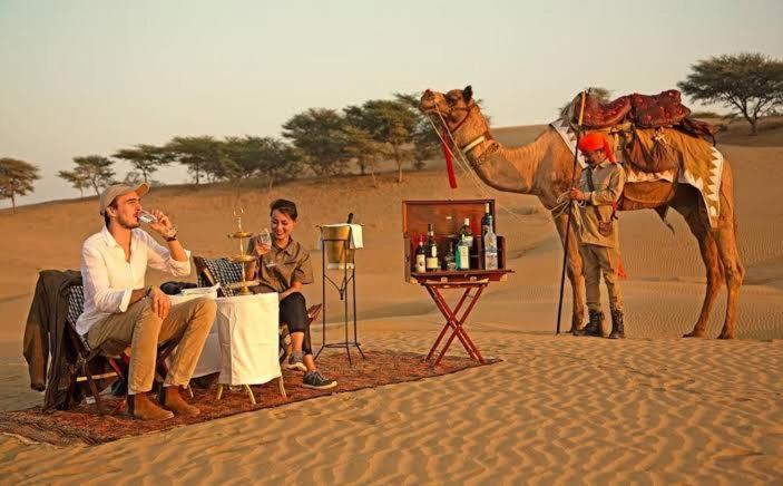 Golden Sandstone Hotel Desert Safari Camp Jaisalmer Bagian luar foto